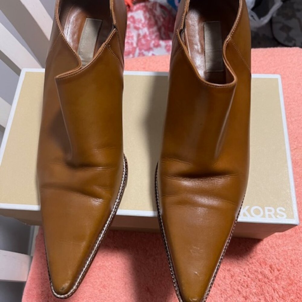 Michael Kors Leather Slip On Ankle Bootie